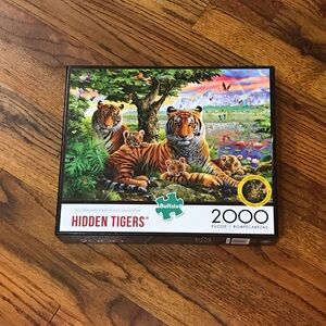 Buffalo Puzzles & Games 2000 Piece Puzzle Collection Hidden Tigers 92000 NIB NEW